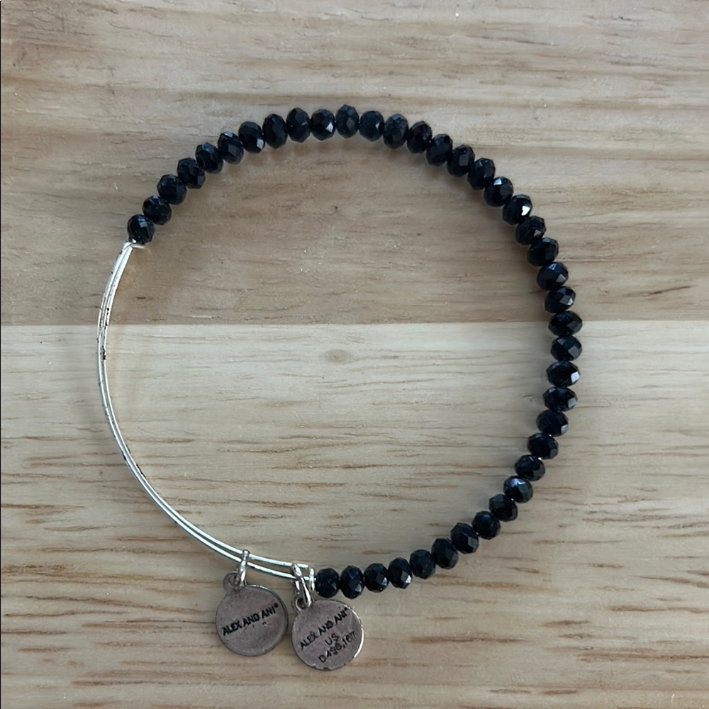 Alex and Ani Elegant Black Beaded Bracelet